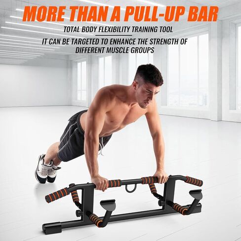 AmazeFan Pull Up Bar Doorway with Ergonomic Grip - Fitness Chin-Up Frame for Home Gym Exercise - Multi-Angle Grip - 2024 Upgrade Smart Hook (Fits Almost All Doors) in Saudi Arabia