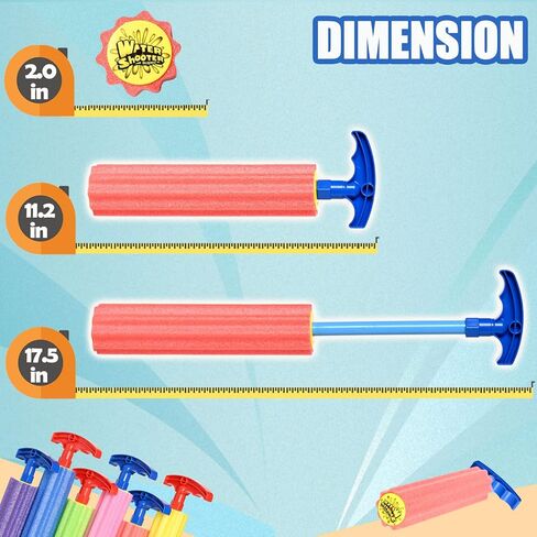 مسدسات المياه من دراموساري، 12 قطعة من رشاشات المياه الرغوية اللطيفة مع مقابض ديناصور وحيد القرن، مسدسات رش للأطفال الأولاد والبنات لحمام السباحة/الشاطئ in Kuwait