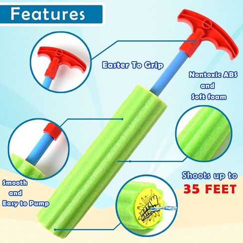 مسدسات المياه من دراموساري، 12 قطعة من رشاشات المياه الرغوية اللطيفة مع مقابض ديناصور وحيد القرن، مسدسات رش للأطفال الأولاد والبنات لحمام السباحة/الشاطئ in Kuwait