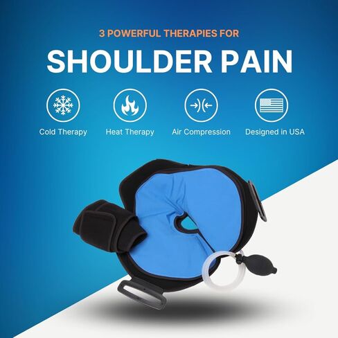 NatraCure Advanced Cold or Hot Shoulder Ice Pack Wrap, Compression Shoulder Brace for Pain Relief - Cool or Heating Pad for Rotator Cuff Injuries, Football, Baseball, Volleyball, Basketball, Golf, Softball in Saudi Arabia