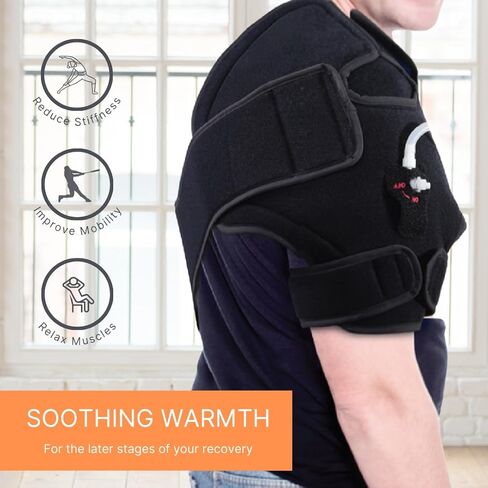 NatraCure Advanced Cold or Hot Shoulder Ice Pack Wrap, Compression Shoulder Brace for Pain Relief - Cool or Heating Pad for Rotator Cuff Injuries, Football, Baseball, Volleyball, Basketball, Golf, Softball in Saudi Arabia