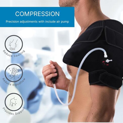 NatraCure Advanced Cold or Hot Shoulder Ice Pack Wrap, Compression Shoulder Brace for Pain Relief - Cool or Heating Pad for Rotator Cuff Injuries, Football, Baseball, Volleyball, Basketball, Golf, Softball in Saudi Arabia