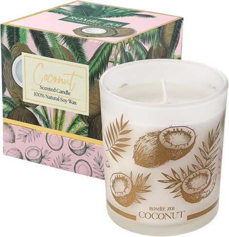 شمعة معطرة من رومي زوي - جوز الهند - 6 اونصة من شمع الصويا للعلاج العطري للمنزل، هدايا للنساء - 170 غرام in Saudi Arabia