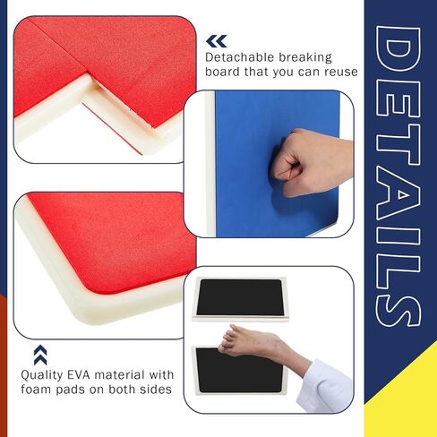 Jecery Rebreakable Punching Board Rebreakable Boards Martial Arts Taekwondo Karate MMA Ninja Training Practice EVA Boxing Equipment Karate Breaking Board for Kids Adults in Kuwait