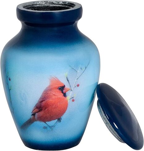 سمارا جرة تذكارية صغيرة مع حافظة مخملية | اختر من بين الالوان الفريدة | رمز معدني صغير لمشاركة الرماد البشري او الحيوانات الاليفة. (الطائر الطنان (ابيض) تذكار) (SN16112102) in Kuwait