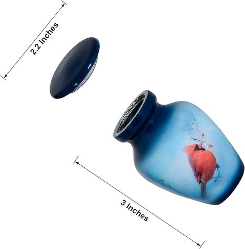 سمارا جرة تذكارية صغيرة مع حافظة مخملية | اختر من بين الالوان الفريدة | رمز معدني صغير لمشاركة الرماد البشري او الحيوانات الاليفة. (الطائر الطنان (ابيض) تذكار) (SN16112102) in Kuwait