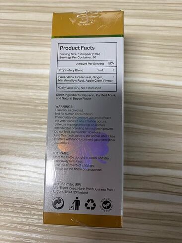 Yeast Infection Treatment for Dogs, Natural Yeast Infection Treatment Supports Dog Itch Relief, Dog Ear Infection, Dog Allergy Relief, Pet Supplies Dog Herbal Supplement, Bacon Flavor - 2 oz in Saudi Arabia