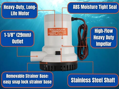 SEAFLO 01-Series 12v 3700 GPH Bilge Pump- 4 Year Warranty! in Saudi Arabia