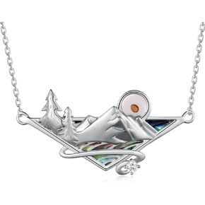 qielizhu Mustard Seed Necklace Mountain Necklace 925 Sterling Silver Highs and Lows Necklace Mustard Seed Jewelry Gifts for Women Girls Hikers Climbers and Nature Lovers