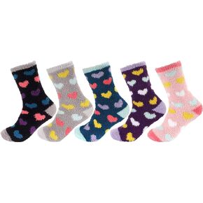 BambooMN Women's Soft Fuzzy Warm Cozy Striped Solid Socks - Assorted Value Packs