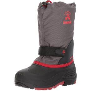 Kamik Boys' WaterbugWIDE Snow Boot, Charcoal/Red, 5 Wide US Big Kid