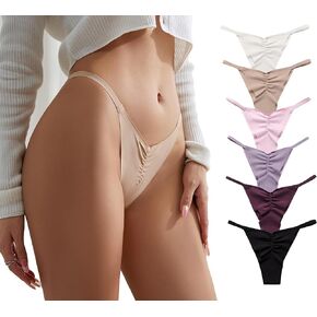 abandi Women's String Bikini Panties No Show High Cut Cheeky Panties Low Rise Hipster Seamless Underwear for Ladies