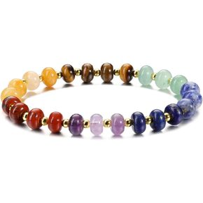 MANIFO 7 Chakra Crystals Bracelet Reiki Healing Crystal Gemstone Bracelets for Women Yoga Meditation