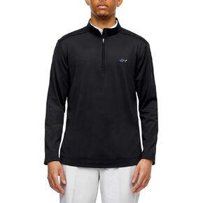 Greg Norman Performance Quarter Zip Pullover | Mens Workout Pullover | Quarter Zip Pullover Men - Solid Black, Medium