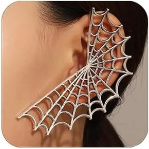 Spider Cuff Earring Silver Spider Earrings Ear Cuffs Earrings Spider Wrap Around Earrings for Women Girls Halloween Costume Cosplay Jewelry
