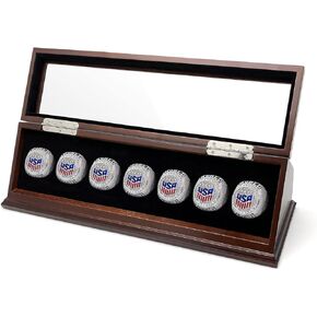 Championship Ring Display Case Big Ring Storage Box (Matt Black, 3 Slots)