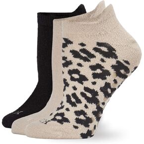 HUE Women's Cozy Sock With Grippers 3 Pair Pack