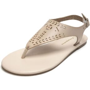 FUNKYMONKEY Thong Flat Sandals, Women's Casual T-Strap and Adjustable Ankle Buckle for Summer Beach Sandals