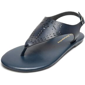 FUNKYMONKEY Thong Flat Sandals, Women's Casual T-Strap and Adjustable Ankle Buckle for Summer Beach Sandals