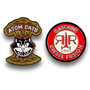 Fallout Atom Cats & Red Rocket Pins | Exclusive Collectible Enamel Pins | 2 Pack