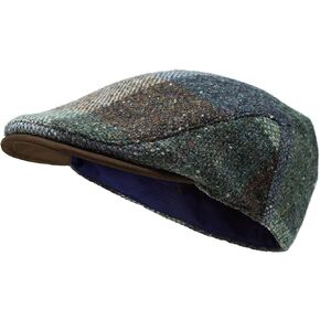 Borges & Scott The Sloan Patchwork - Irish Tweed and Nubuck Leather Flat Cap