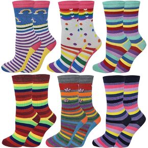 SUMONA 6 Pairs Women Novelty Design crew Socks