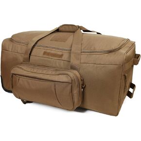 ZSearARMY Deployment Bag with Wheels Military Duffle Bag Large Heavy-Duty Bags (FBM-TAN)