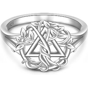 Jewlikee Tree of Life Sobriety Ring for Women Sobriety Gifts Sterling Silver Alcoholics Family Recovery Symbol Sober