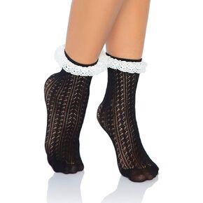 Leg Avenue Zig Zag Crochet Lace Top Anklet Socks