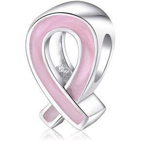 Awareness Ribbon Cancer 925 Sterling Silver Charm Bead For Pandora & Similar Charm Bracelets or Necklaces