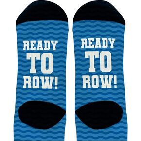 ThisWear Sports Themed Gifts Rowing Crew Socks Ready To Row Hidden Message Socks Rowing Novelty Crew Socks