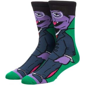 Bioworld Sesame Street Count Von Count 360 Casual Character Crew Socks for Men