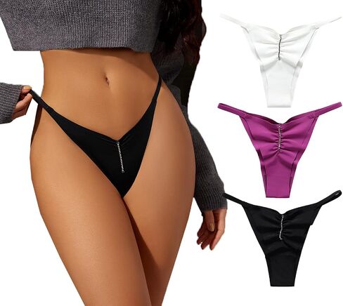 abandi Women's String Bikini Panties No Show High Cut Cheeky Panties Low Rise Hipster Seamless Underwear for Ladies in Saudi Arabia