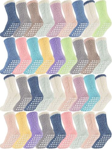 Liitrsh 36 Pairs Warm Plush Grip Socks Non Slip Fuzzy Socks Soft Hospital Socks for Winter Yoga Pilates Sleeping Women Slipper in Saudi Arabia