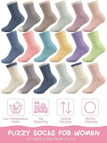 Liitrsh 36 Pairs Warm Plush Grip Socks Non Slip Fuzzy Socks Soft Hospital Socks for Winter Yoga Pilates Sleeping Women Slipper in Saudi Arabia