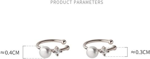 Cute CZ Shell Pearl Cuff Clip on Earrings for Women Girls S925 Sterling Silver Huggie Small Hoop Cartilage Bead Wrap Non-Pierced Ear Dainty Hypoallergenic Lovely Jewelry Gifts for Daughter Niece in Saudi Arabia