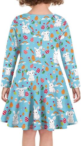 OZELANSAY Long Sleeve Swing Skater Dress for Girls Casual Cute Fall Dress Print Funny Outfits Party in Saudi Arabia