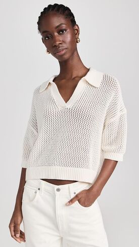 Velvet Women's York Cotton Cashmere Mesh Sweater in Saudi Arabia