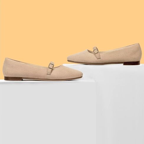 أحذية MUSSHOE النسائية المسطحة المريحة بمقدمة مدببة مع حزام من جلد البولي يوريثان سهلة الارتداء للنساء in Kuwait