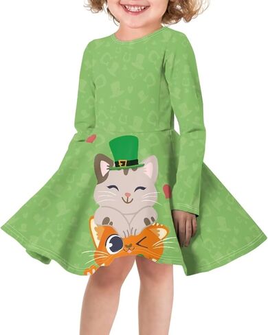OZELANSAY Long Sleeve Swing Skater Dress for Girls Casual Cute Fall Dress Print Funny Outfits Party in Saudi Arabia