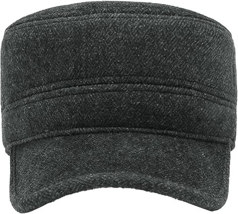 Mens Winter Flat Cap Woolen Cloth Warm Casual Elegant Adjustable Baseball Cap with Ear Flaps for Middle-Aged and Elderly in Saudi Arabia
