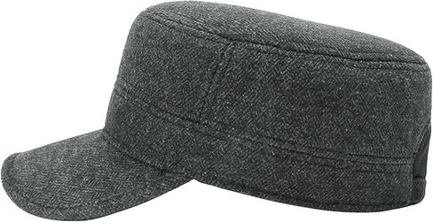 Mens Winter Flat Cap Woolen Cloth Warm Casual Elegant Adjustable Baseball Cap with Ear Flaps for Middle-Aged and Elderly in Saudi Arabia