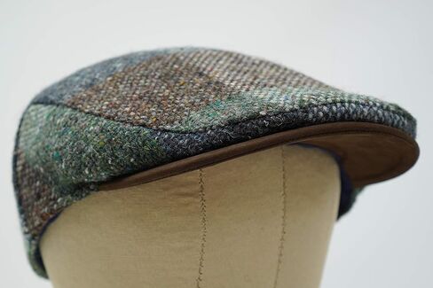 Borges & Scott The Sloan Patchwork - Irish Tweed and Nubuck Leather Flat Cap in Saudi Arabia