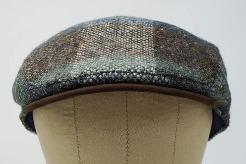 Borges & Scott The Sloan Patchwork - Irish Tweed and Nubuck Leather Flat Cap in Saudi Arabia