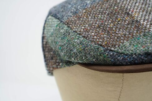 Borges & Scott The Sloan Patchwork - Irish Tweed and Nubuck Leather Flat Cap in Saudi Arabia