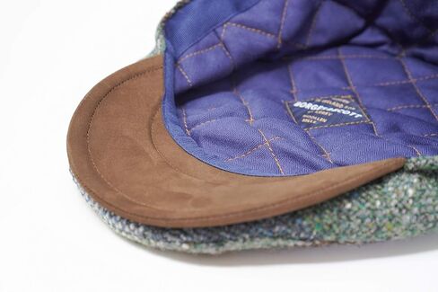 Borges & Scott The Sloan Patchwork - Irish Tweed and Nubuck Leather Flat Cap in Saudi Arabia
