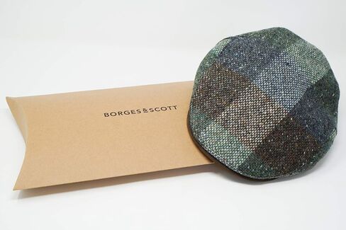 Borges & Scott The Sloan Patchwork - Irish Tweed and Nubuck Leather Flat Cap in Saudi Arabia