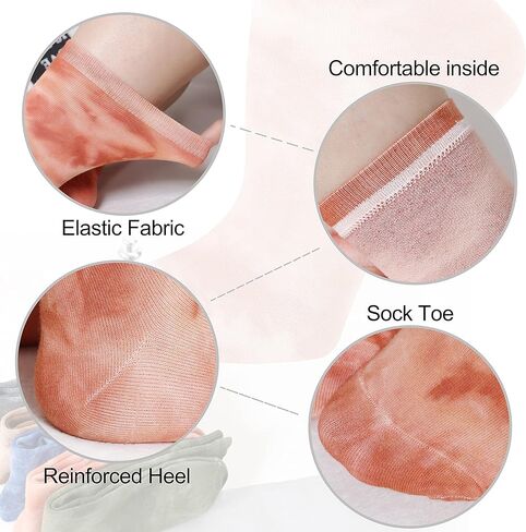 جوارب نسائية دائرية من Lovful، جوارب قطنية مصبوغة برباط، جوارب ملونة مبتكرة ومضحكة للنساء 5 أزواج in Kuwait