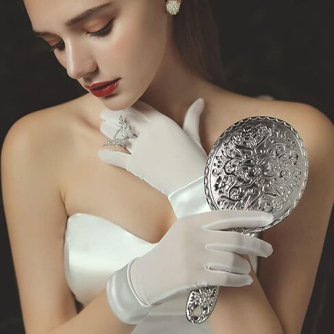 Bridal Gloves Satin Pearl Gloves Floral Gloves Short Gloves for Wedding Opera 1920s Party in Saudi Arabia