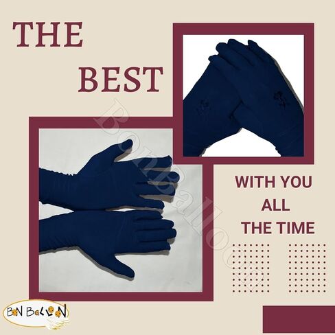 Stretch Gloves Sleeves Arm Arms Cover Covers Veil Hijab Hejab Islamic Islam Abaya Muslim Hijab Extensions Modest Glove Sleeve Women Winter Warm Warmer Outdoor Sun Block Ladies (Dark Blue) in Saudi Arabia